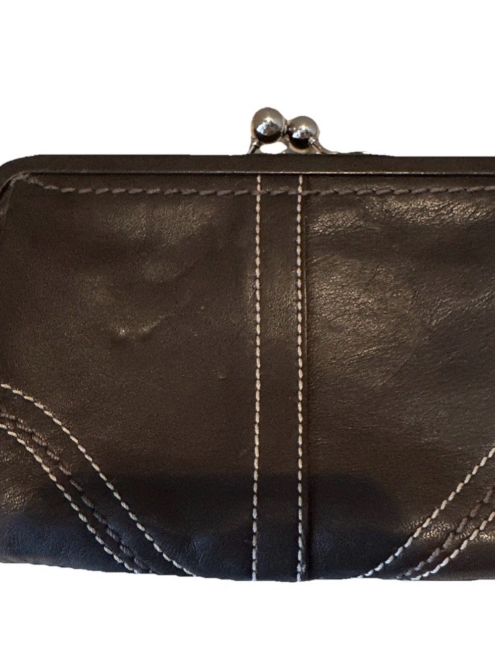 Coach Vintage Dark Brown Leather SoHo Framed Kisslock Wallet Purse Wristlet - Picture 2 of 12
